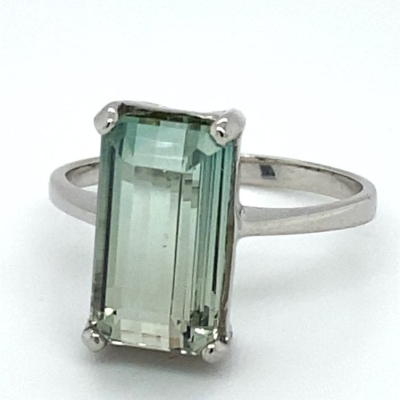 Bi Color Tourmaline 5.14ct Solid 14K White Gold Ring - Picture 4 of 8